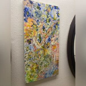 Original acrylic and oil painting on canvas. Signed by artist. Abstract artwork